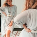 Sweet melody pastel purple wrap ruffle vintage dress