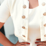 Elegance classic yellow cream vintage dress