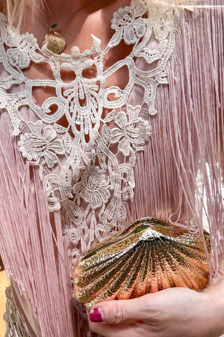 Whimsical tulle mesh embroidered pink dress