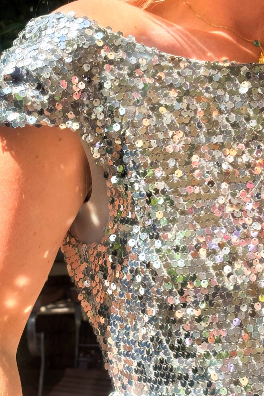 Modern glamour glitter silver dress