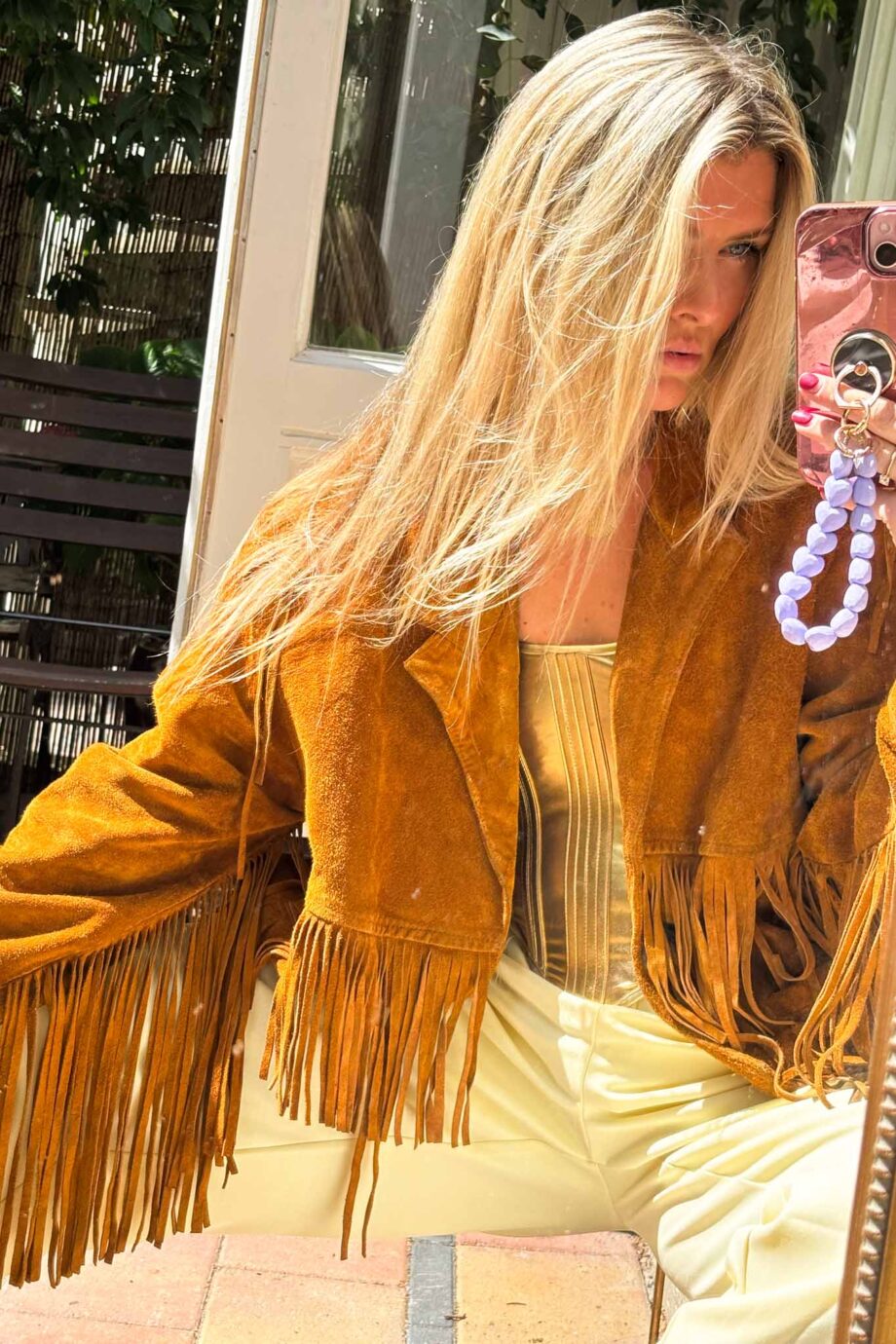 1970s cognac loving dreams fringe vintage jacket