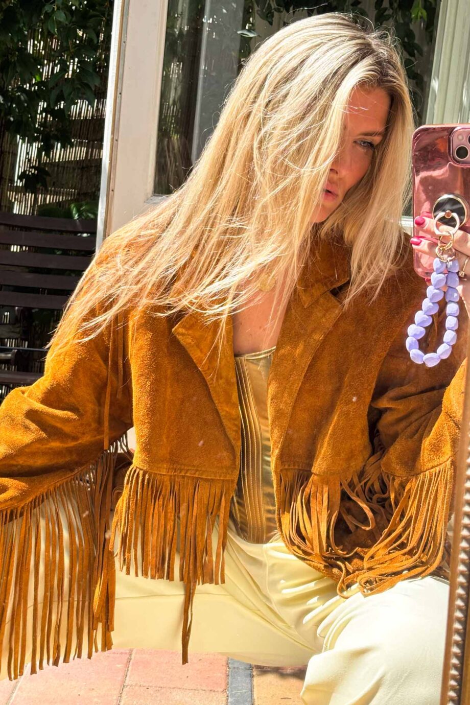 1970s cognac loving dreams fringe vintage jacket