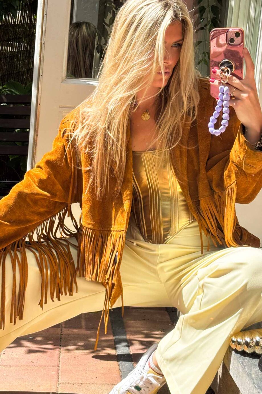 1970s cognac loving dreams fringe vintage jacket
