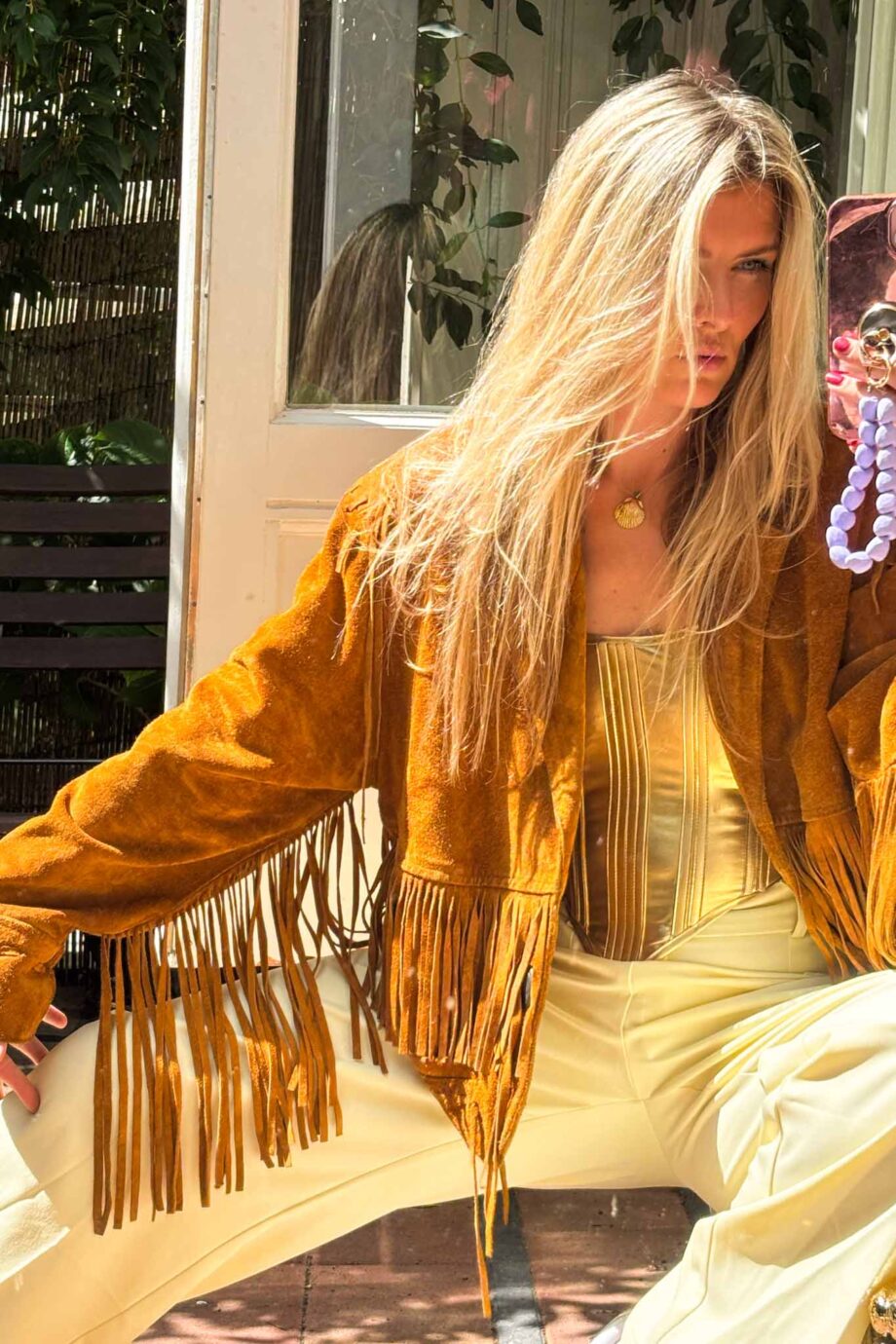 1970s cognac loving dreams fringe vintage jacket