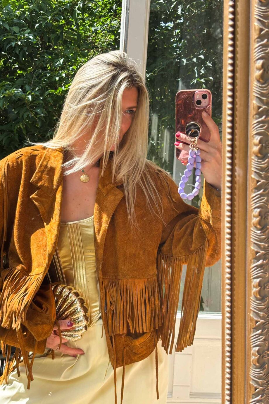 1970s cognac loving dreams fringe vintage jacket
