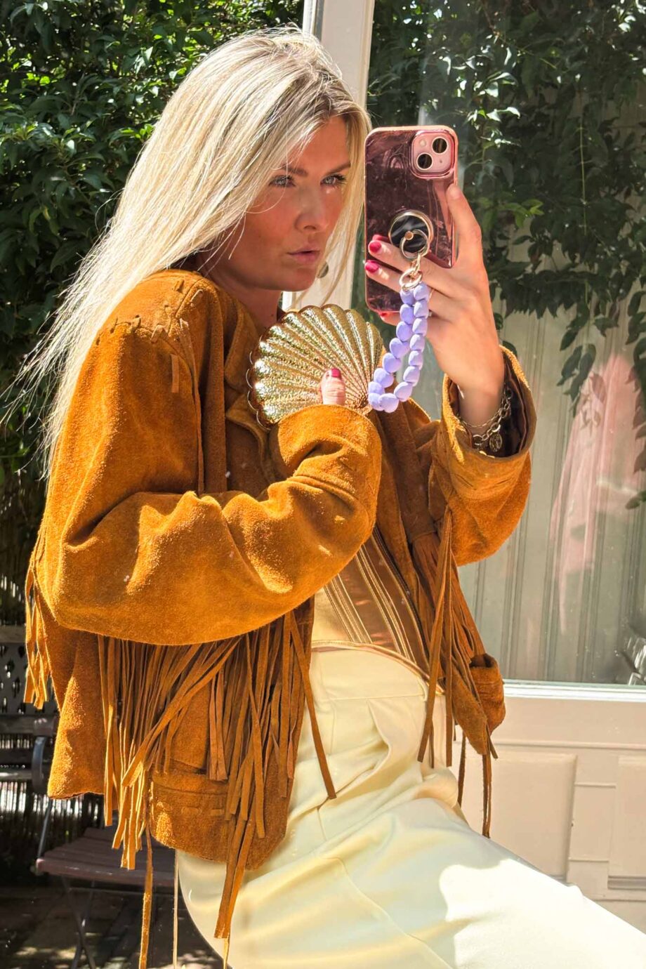 1970s cognac loving dreams fringe vintage jacket