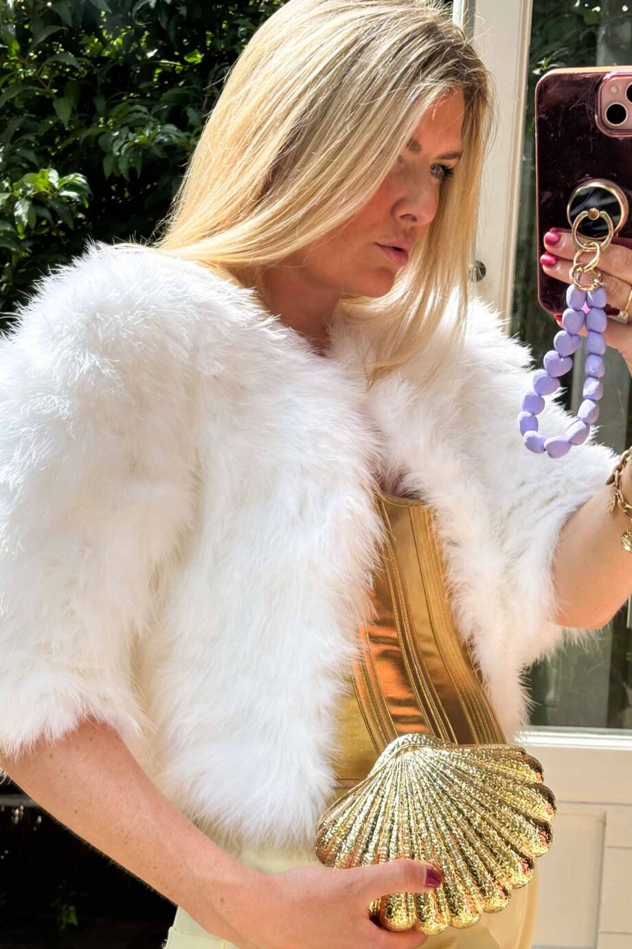 Vera Mont feather chic feather shoulder shawl