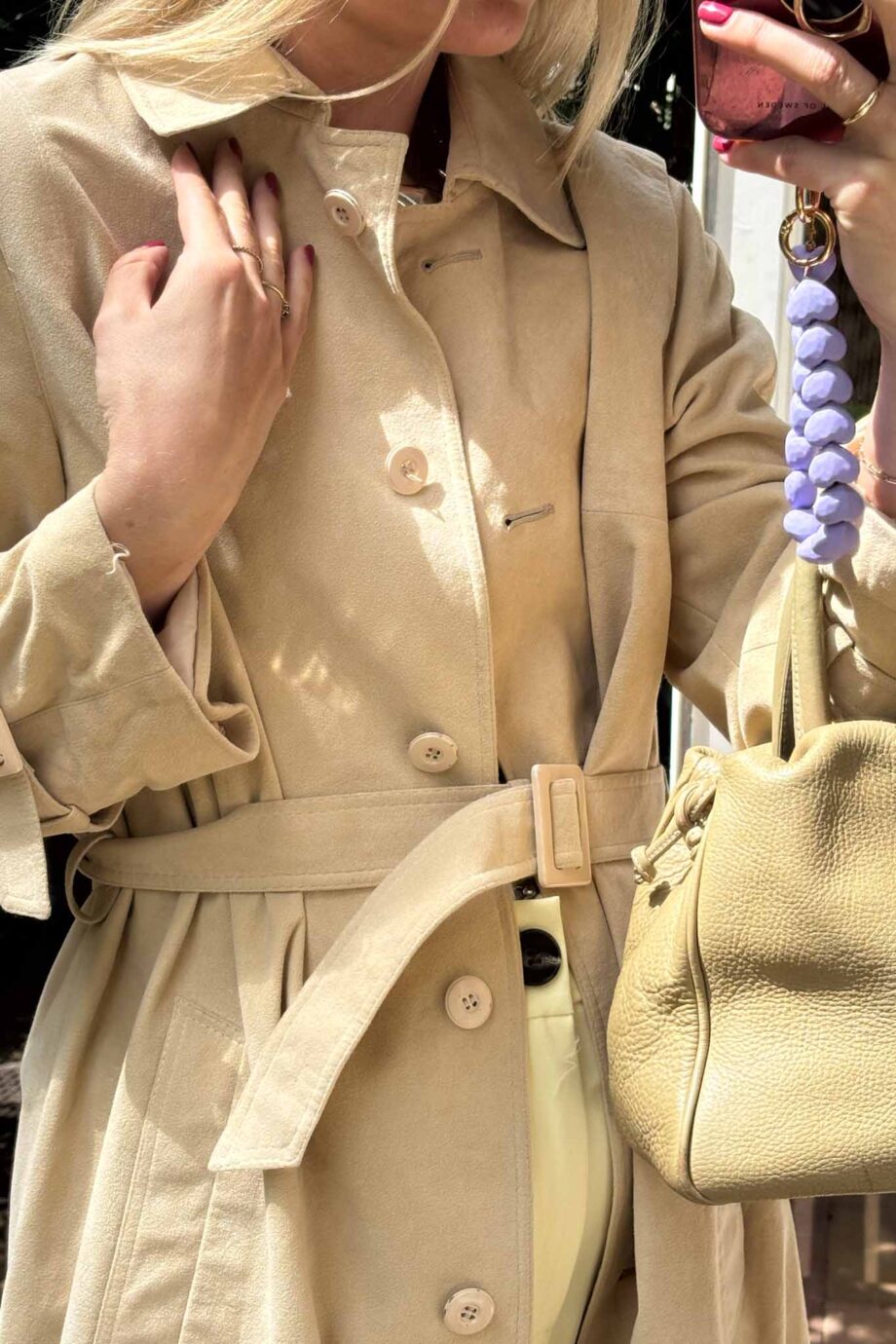 Sable luxe parisian suede trench