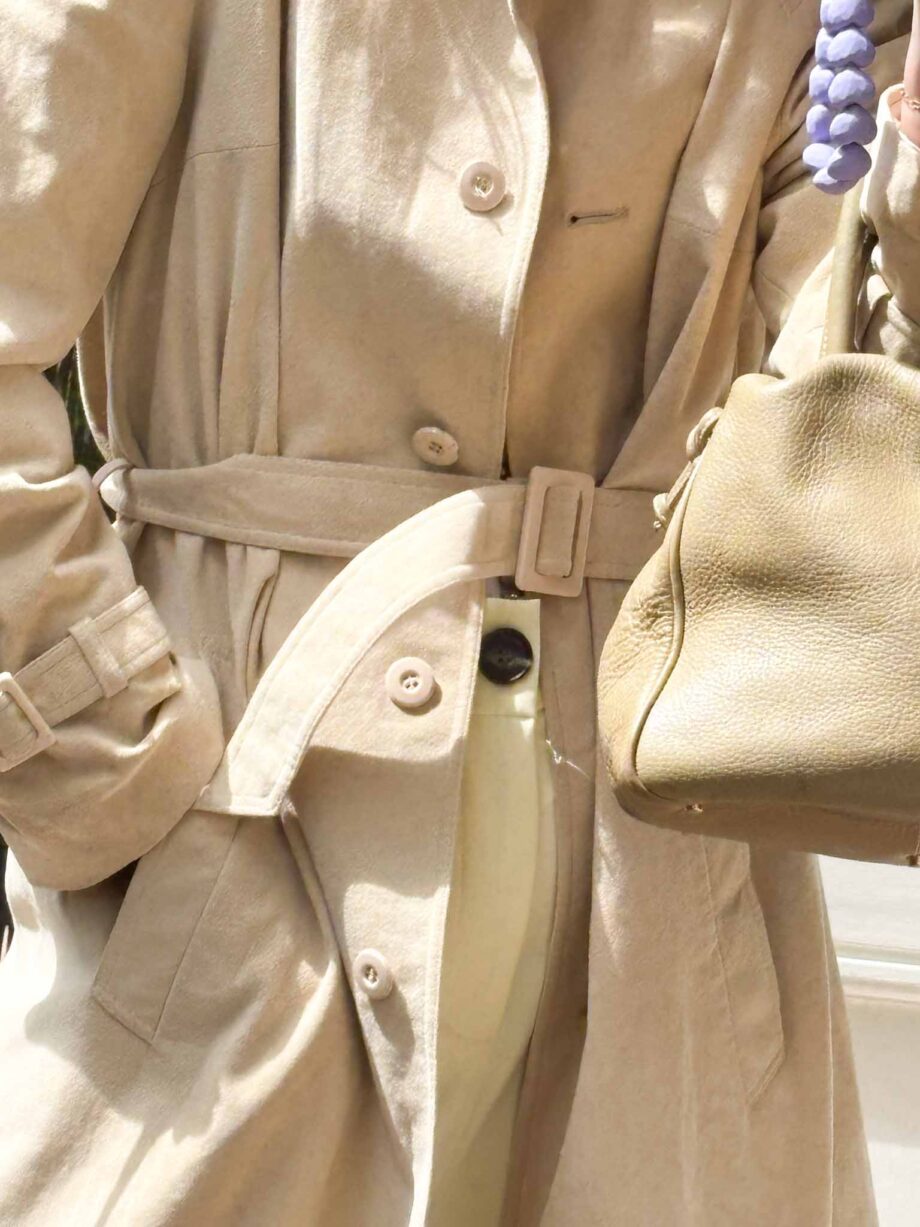 Sable luxe parisian suede trench
