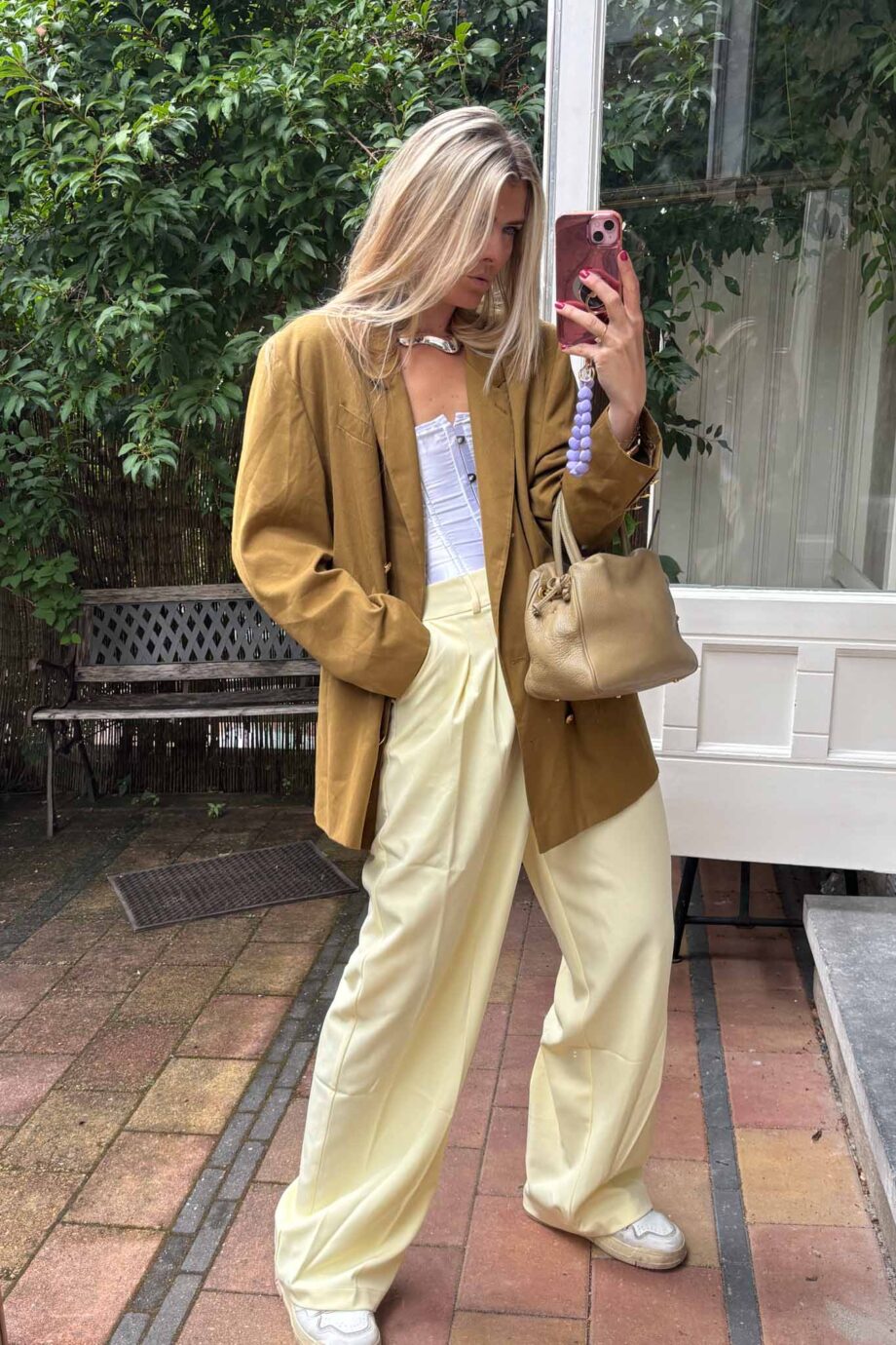 L'été esthétique camel Parisian oversized blazer