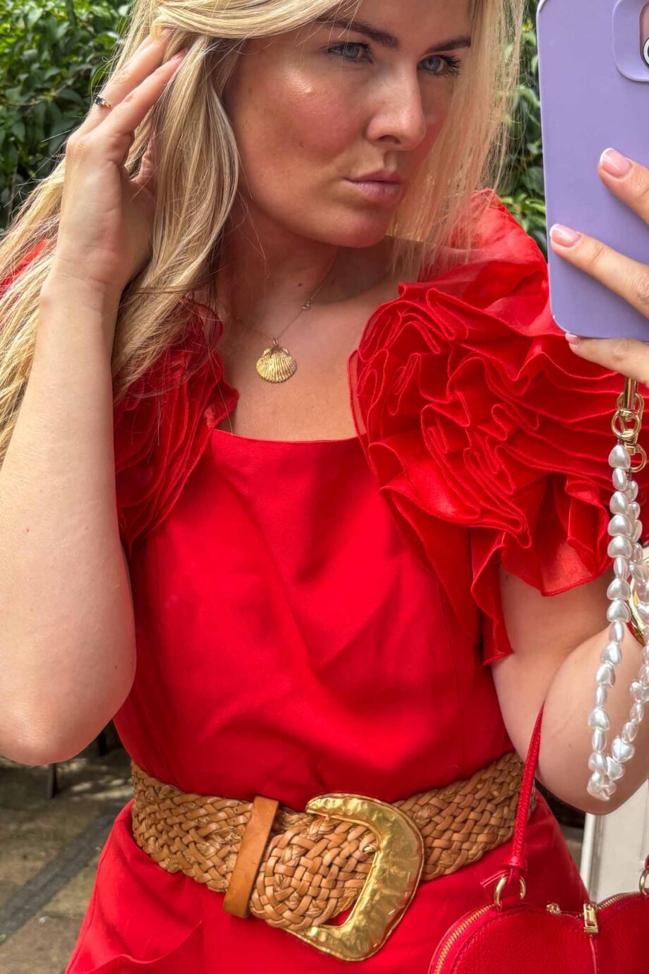 The red watermelon spritz cocktail runway dress