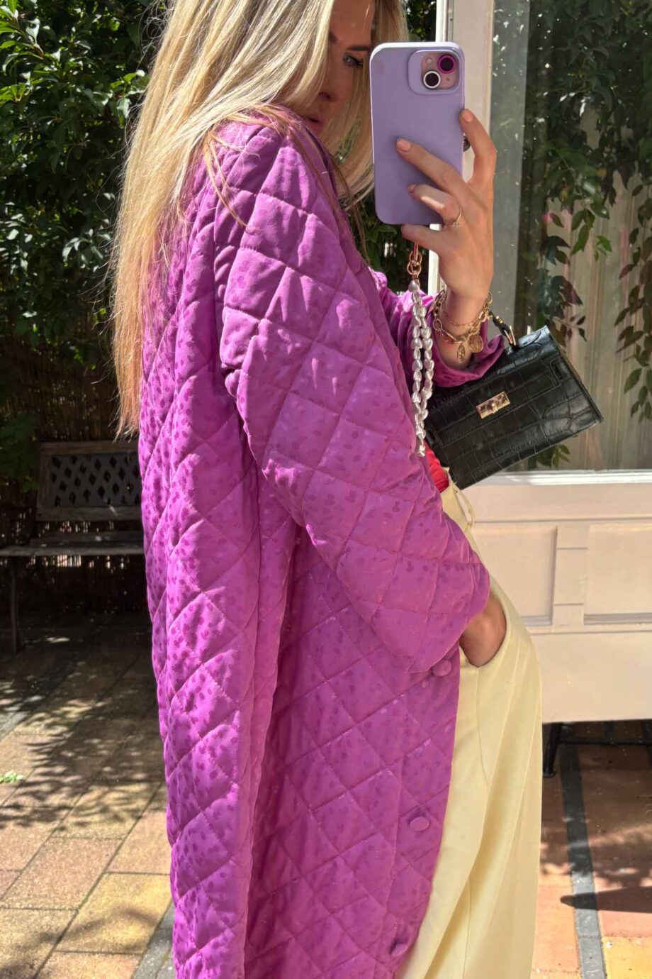 Purple haze satin kaftan, vintage statement