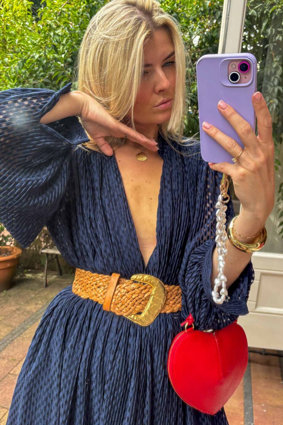 The Marine Blue Damier Dress