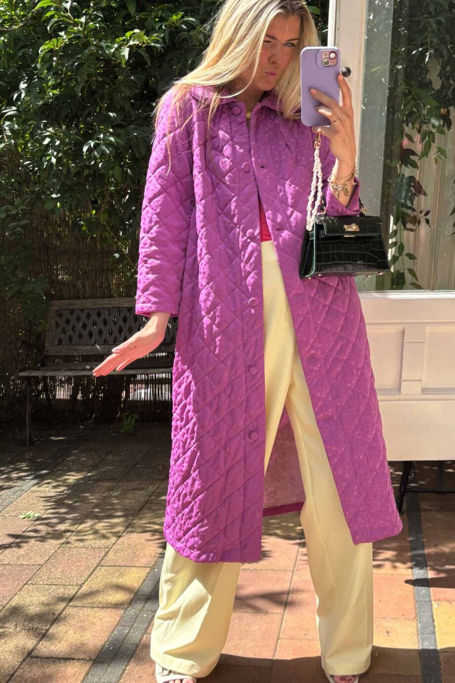 Purple haze satin kaftan, vintage statement