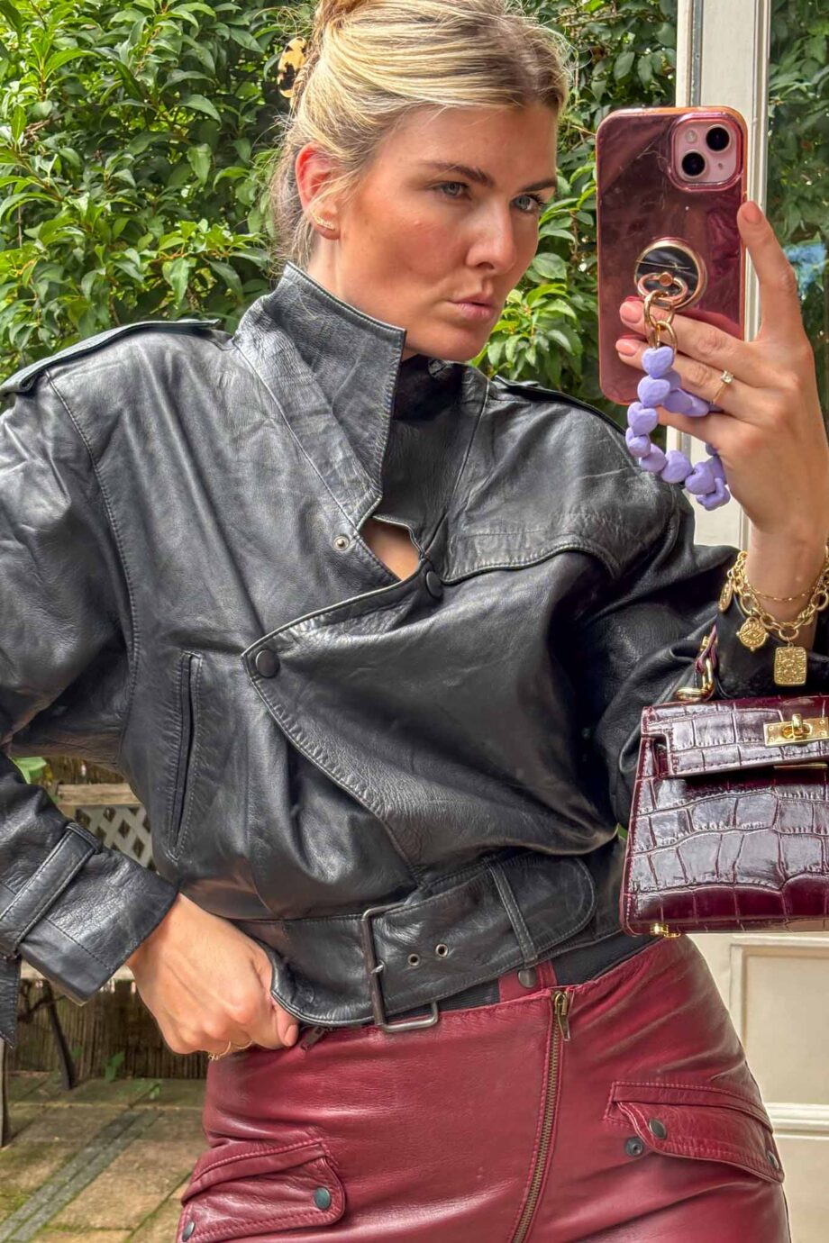 Sleek and hot black leather jacket