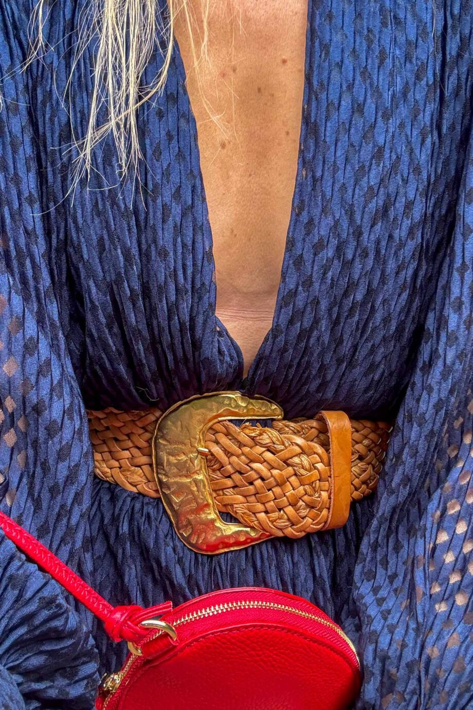The Marine Blue Damier Dress