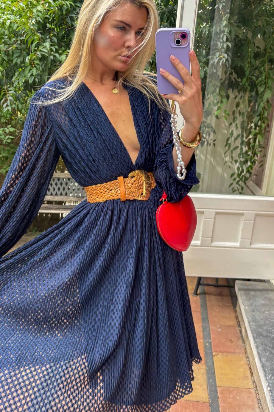 The Marine Blue Damier Dress