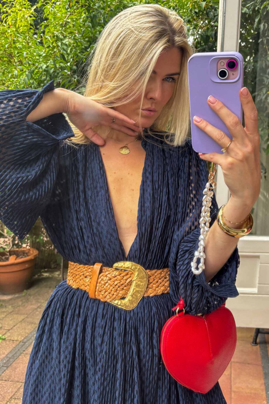 The Marine Blue Damier Dress