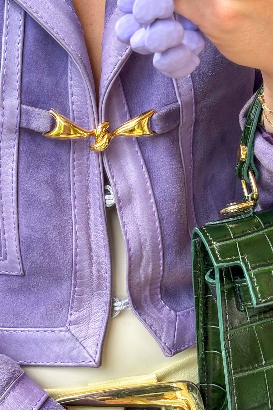 Lilac sweet and edgy cropped suede dream