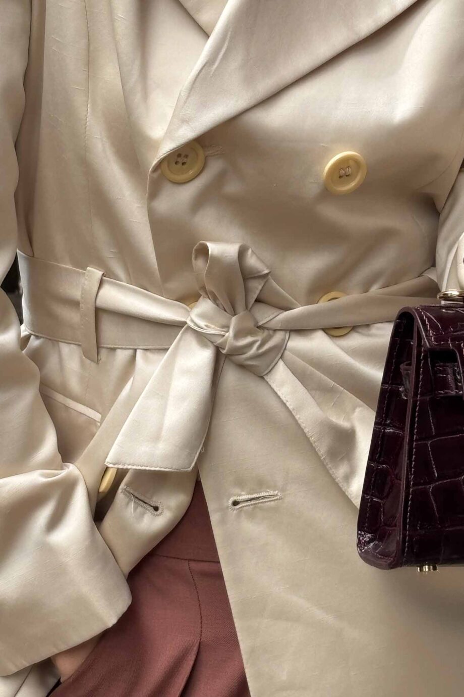 Italian-made cream silk blazer