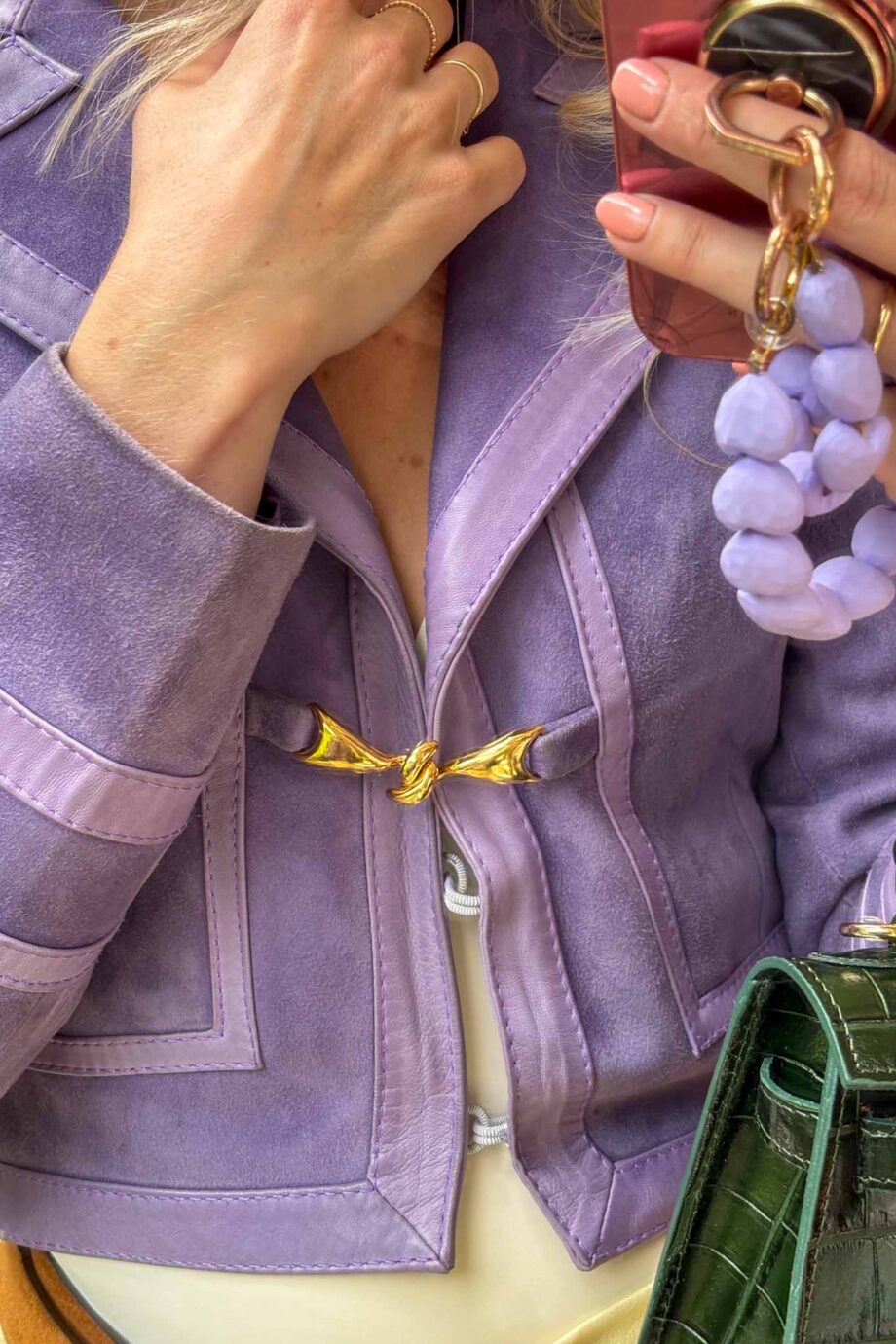 Lilac sweet and edgy cropped suede dream