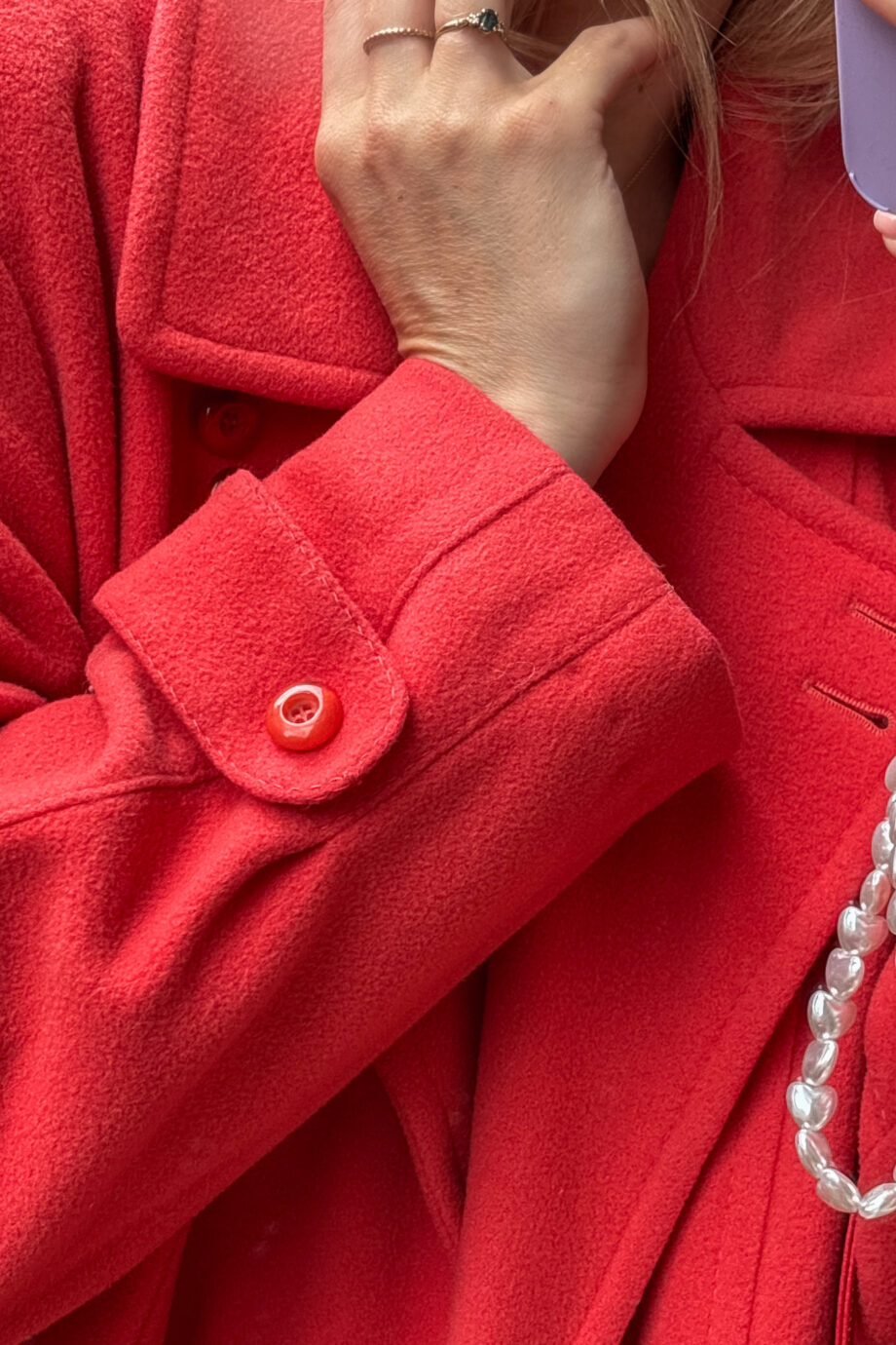 Peaches & raspberries for fall wool cashmere coat
