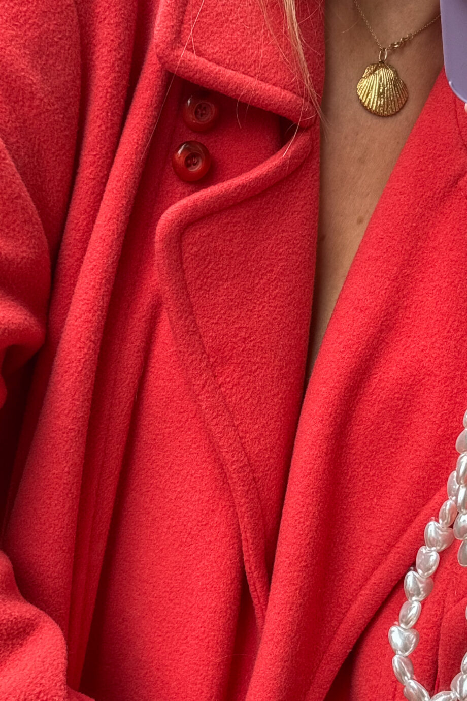 Peaches & raspberries for fall wool cashmere coat