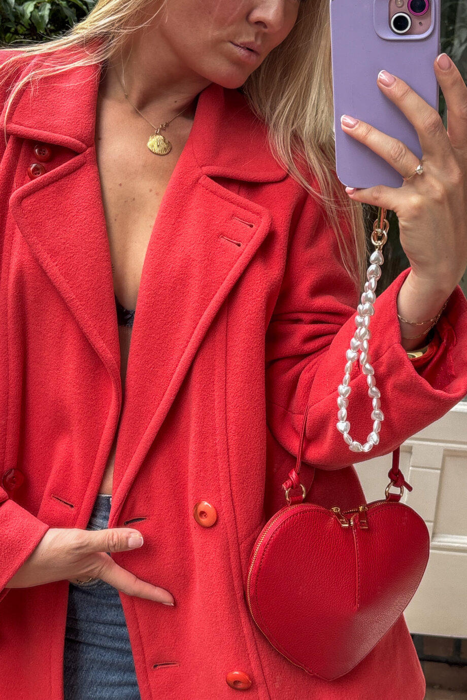 Peaches & raspberries for fall wool cashmere coat