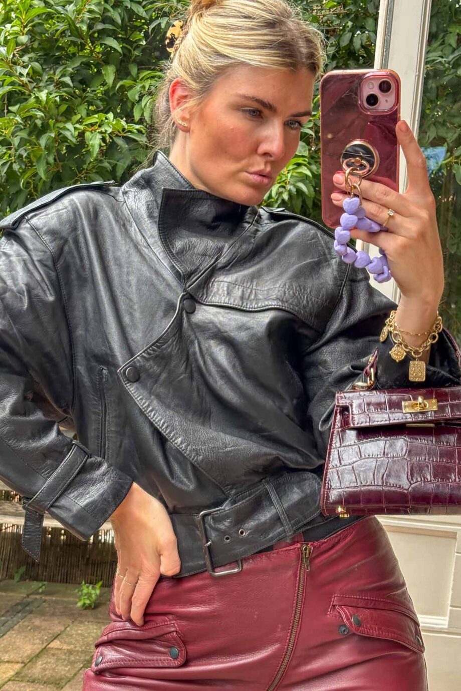 Sleek and hot black leather jacket