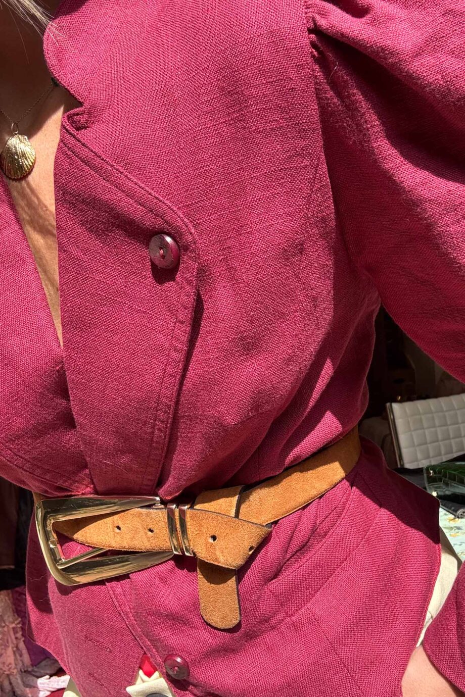Mauve muse plissée italian vintage blazer