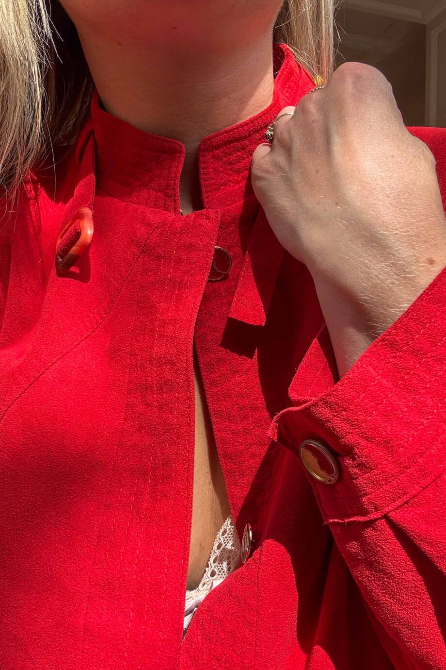 The la vie en rose red bomber jacket