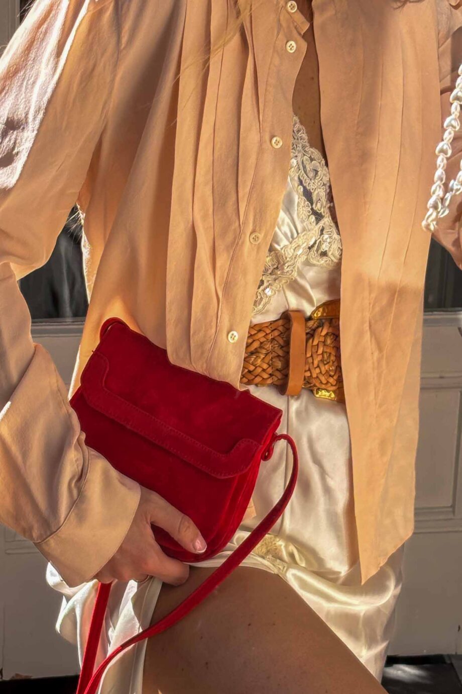 The Rosé silk Italian blouse