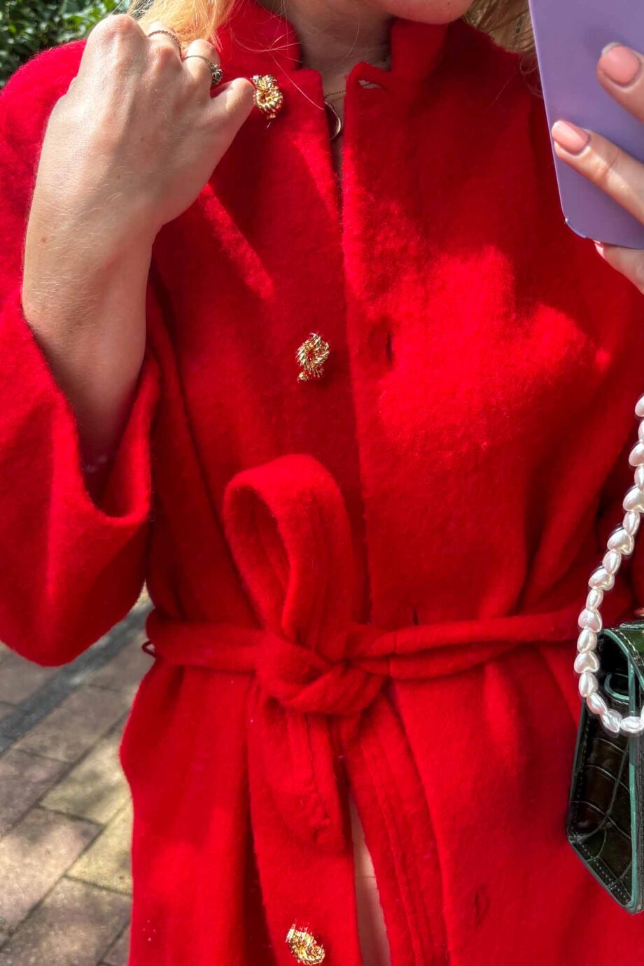 La femme en rouge vintage maxi robe