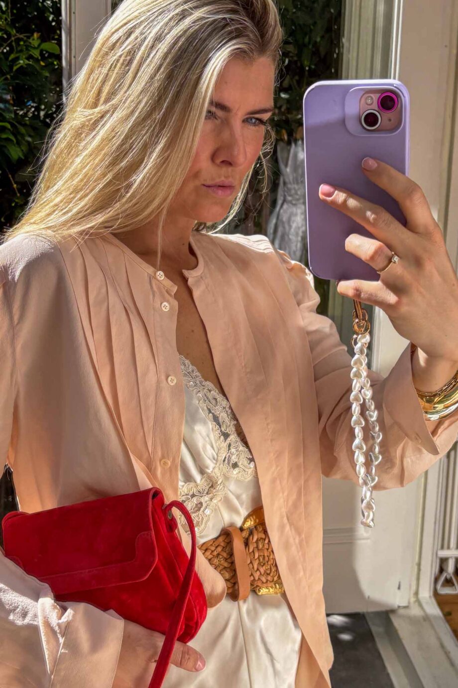 The Rosé silk Italian blouse