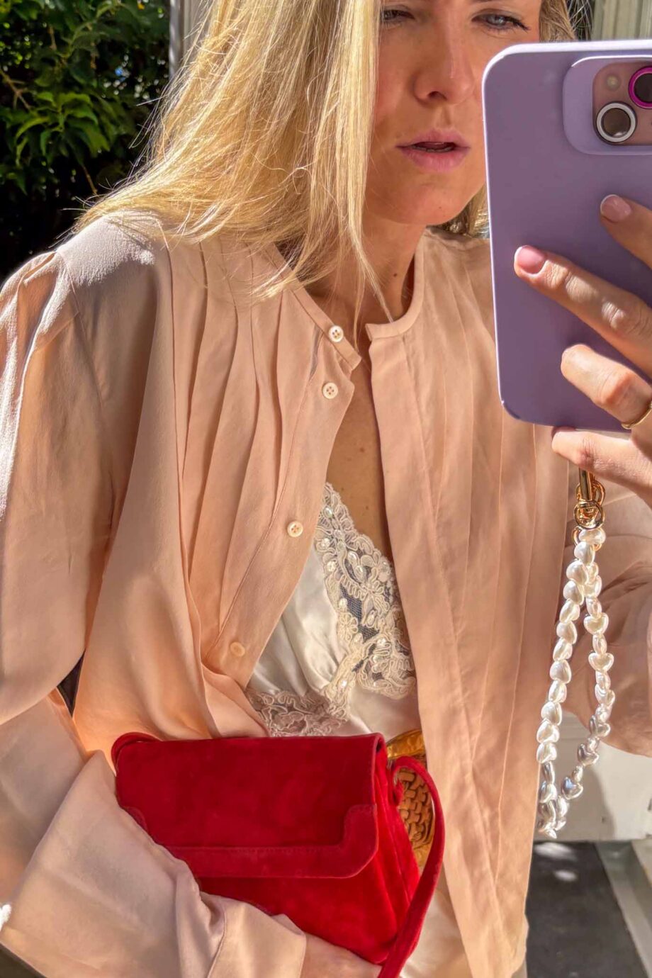 The Rosé silk Italian blouse