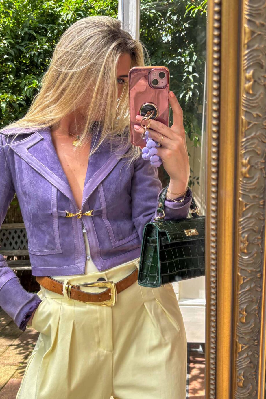 Lilac sweet and edgy cropped suede dream