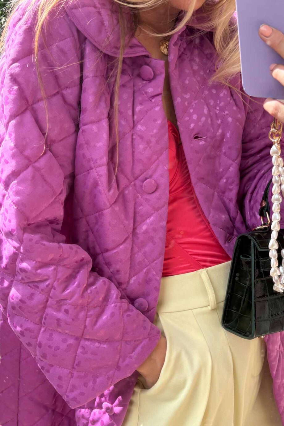 Purple haze satin kaftan, vintage statement