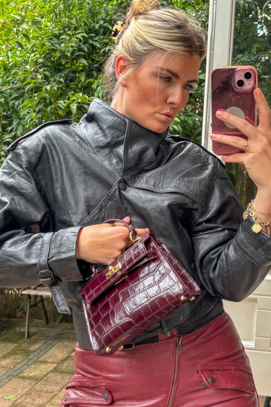 Sleek and hot black leather jacket