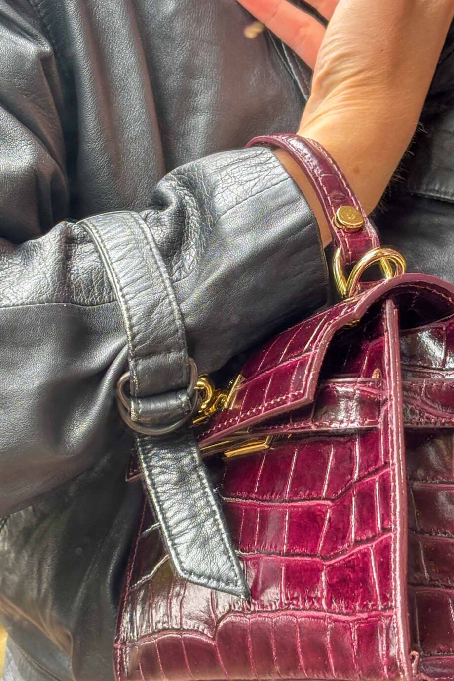 Sleek and hot black leather jacket