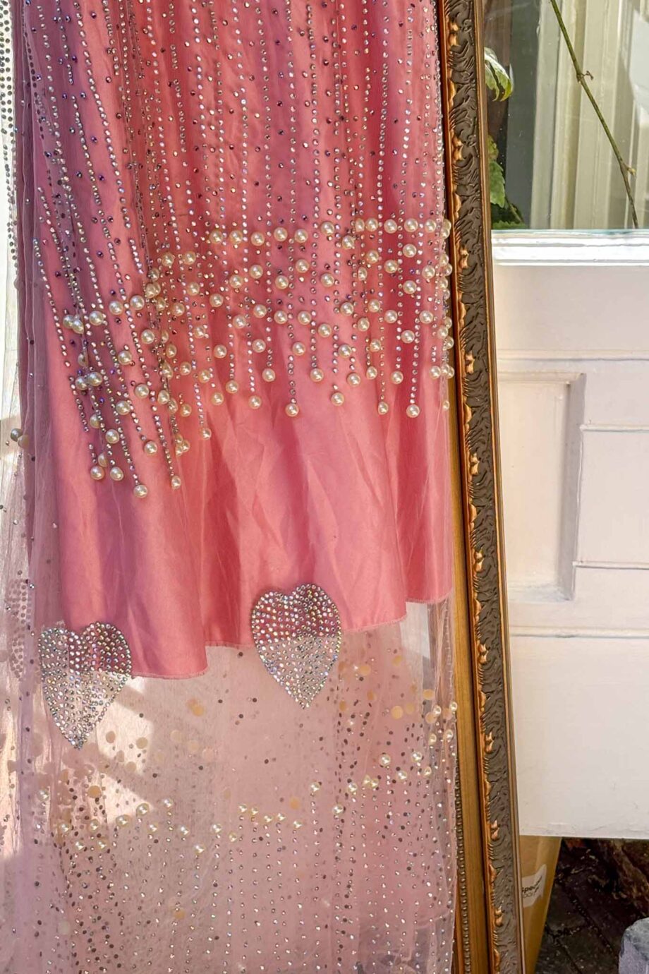 Champagne siren pearl vintage dress