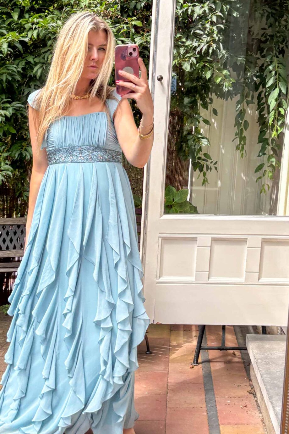 The blue moon ruffled romance maxi dress