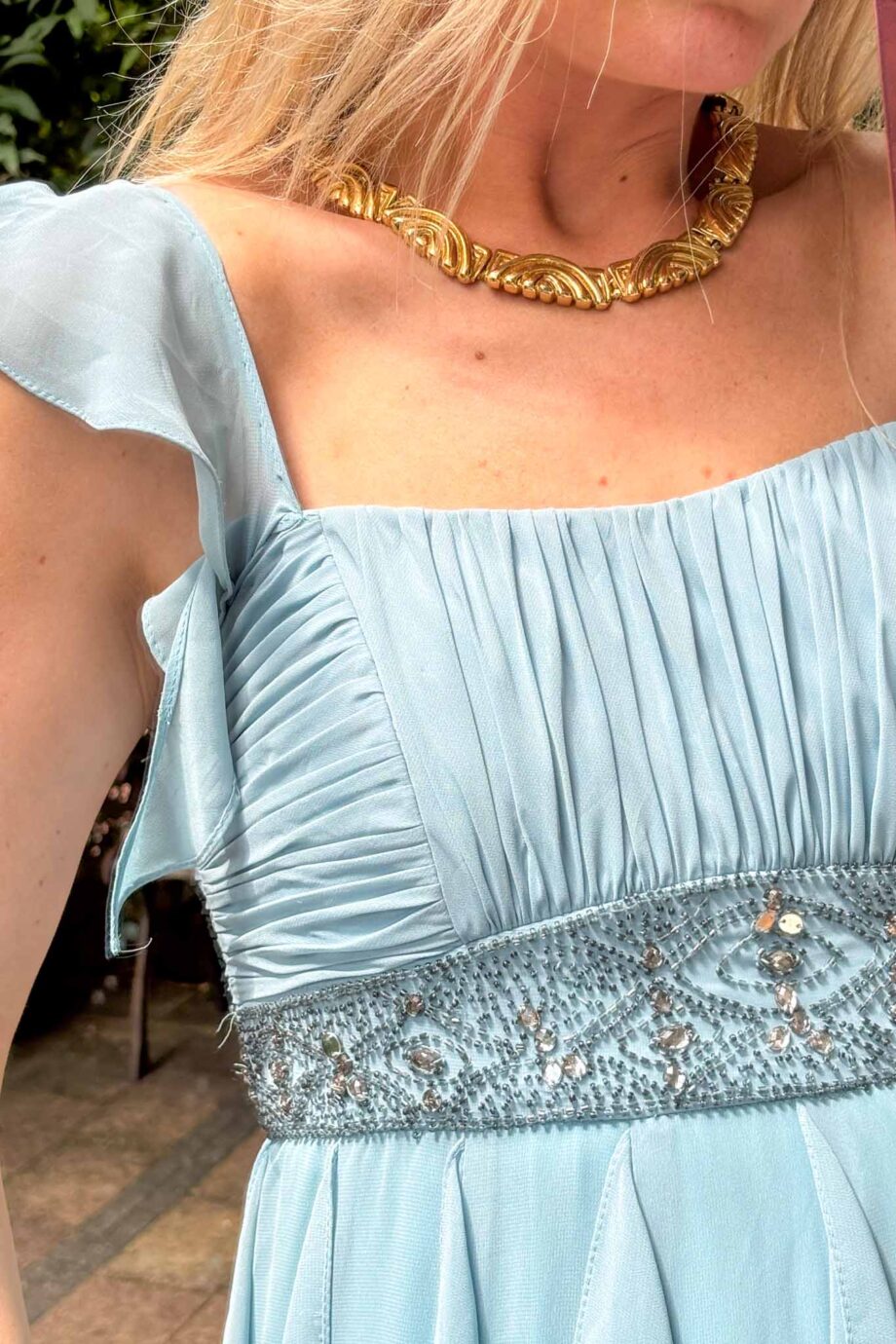 The blue moon ruffled romance maxi dress