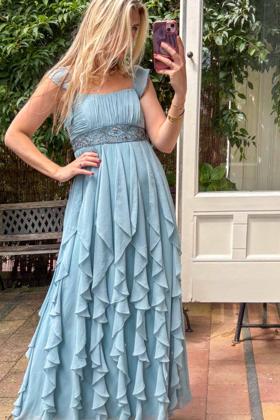 The blue moon ruffled romance maxi dress