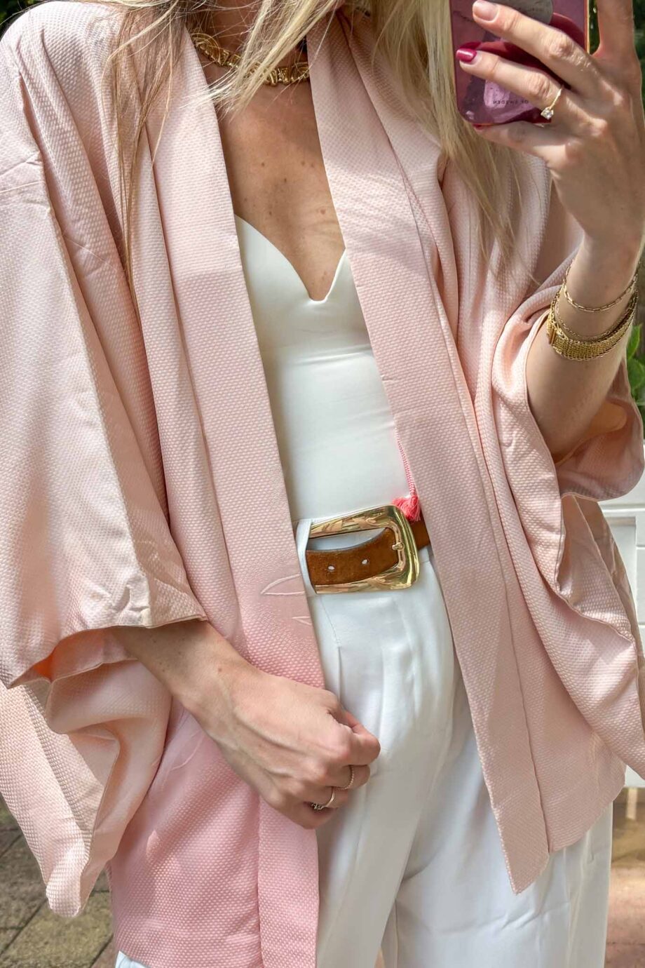 Blush rose romance vintage kimono