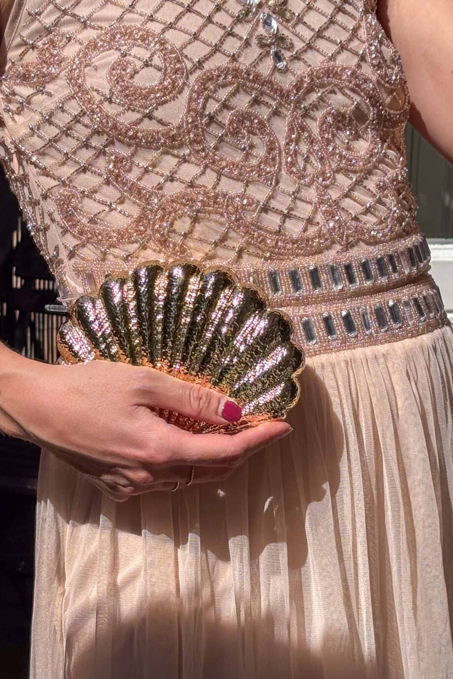 Pearl rose tulle grace maxi dress