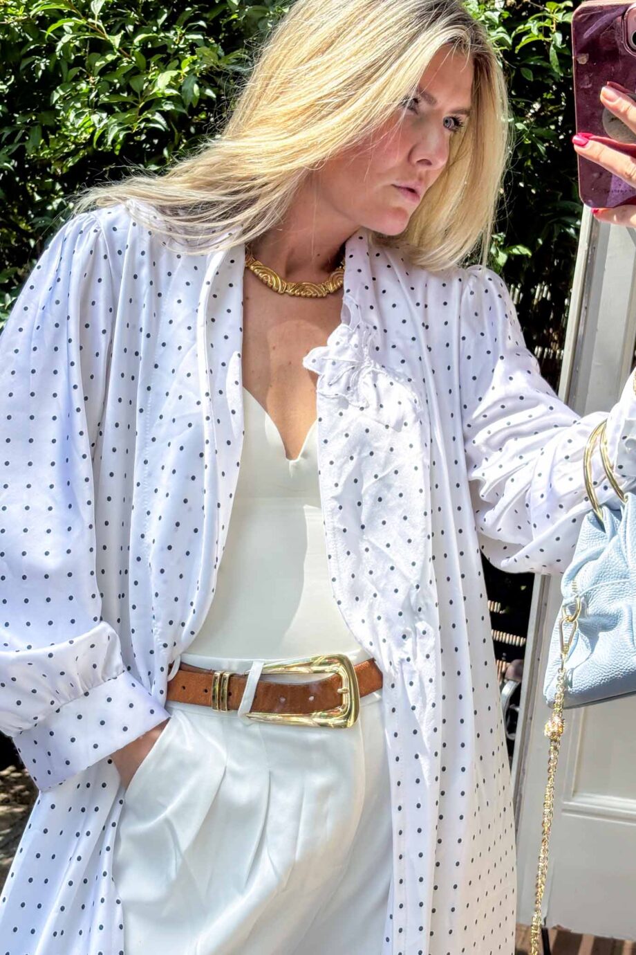 The lovely polkadot wonder kaftan with lace