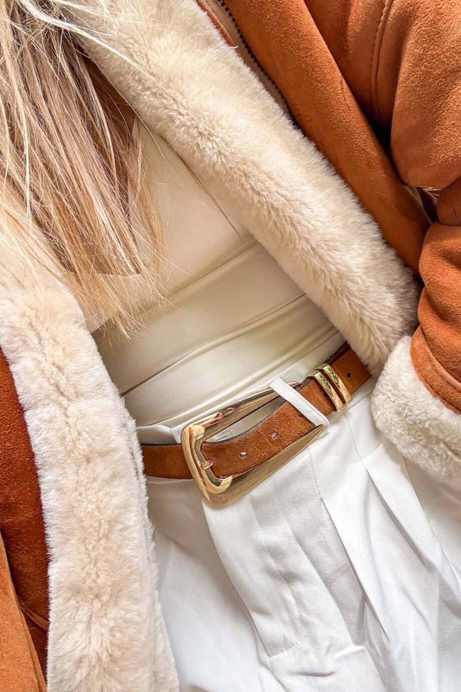 The hooded New York cognac headturning lammycoat