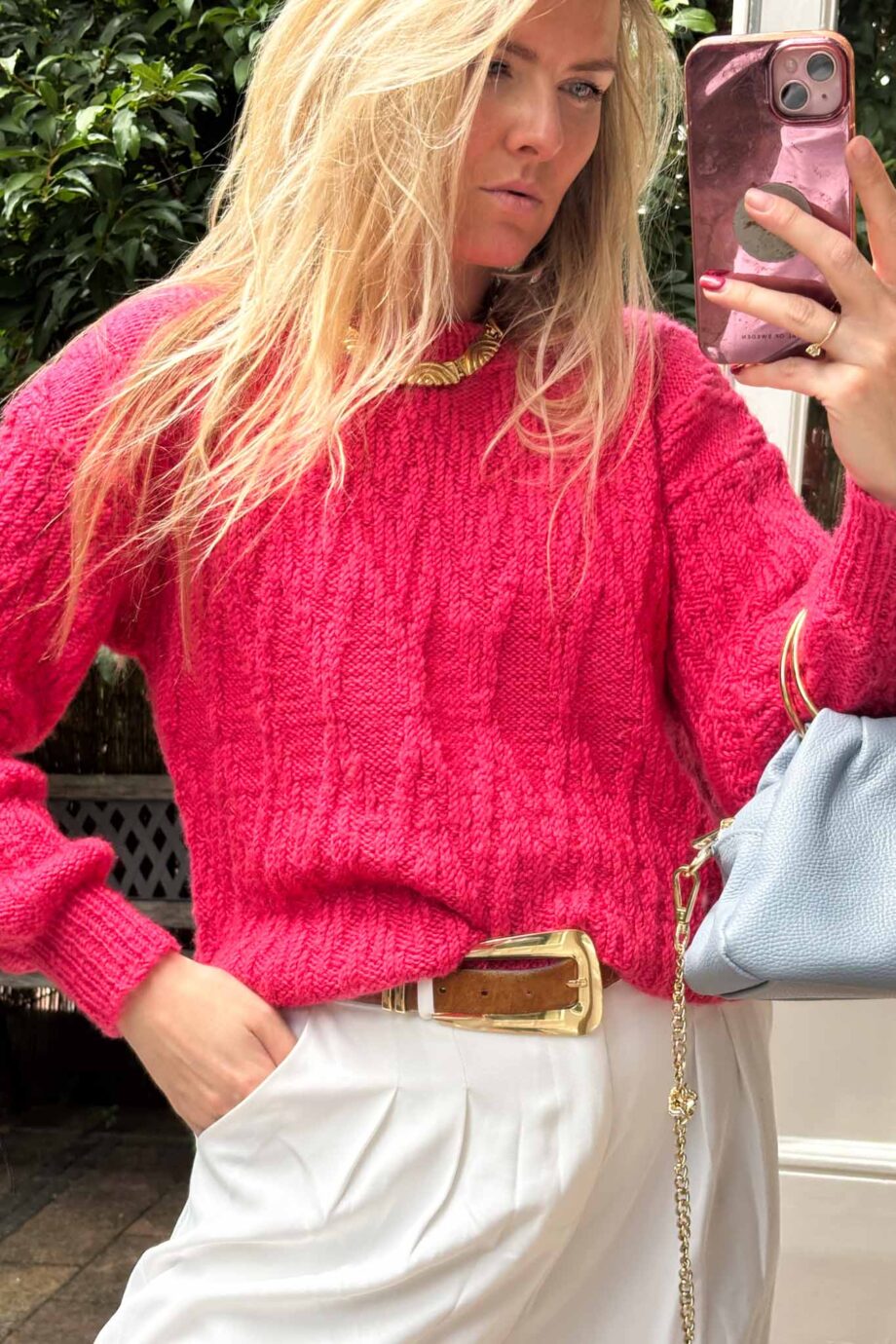 The lovely fussia handmade Parisian knit
