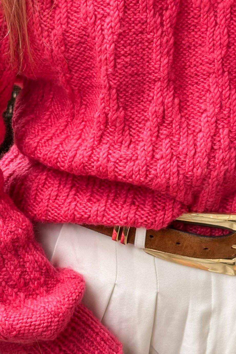 The lovely fussia handmade Parisian knit