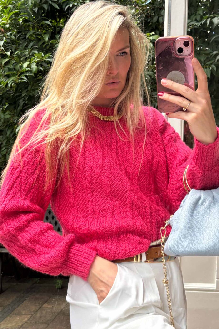 The lovely fussia handmade Parisian knit